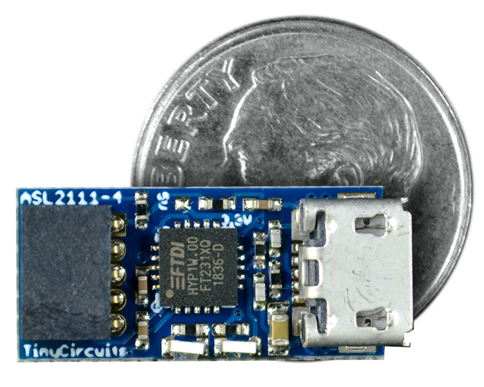 TinyLily Mini USB Adapter quarter size comparison